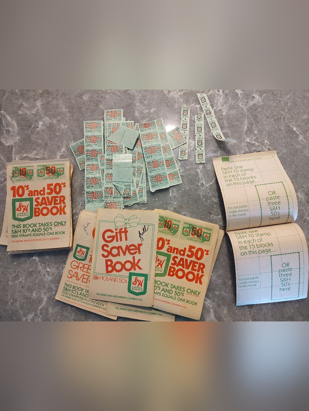 Vintage S&H Green Stamp books and stamps